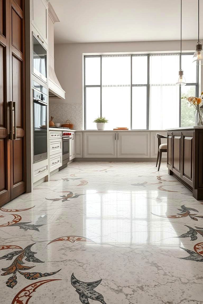 Elegant Layered Patterns - 24 Terrazzo Kitchen Floor Ideas