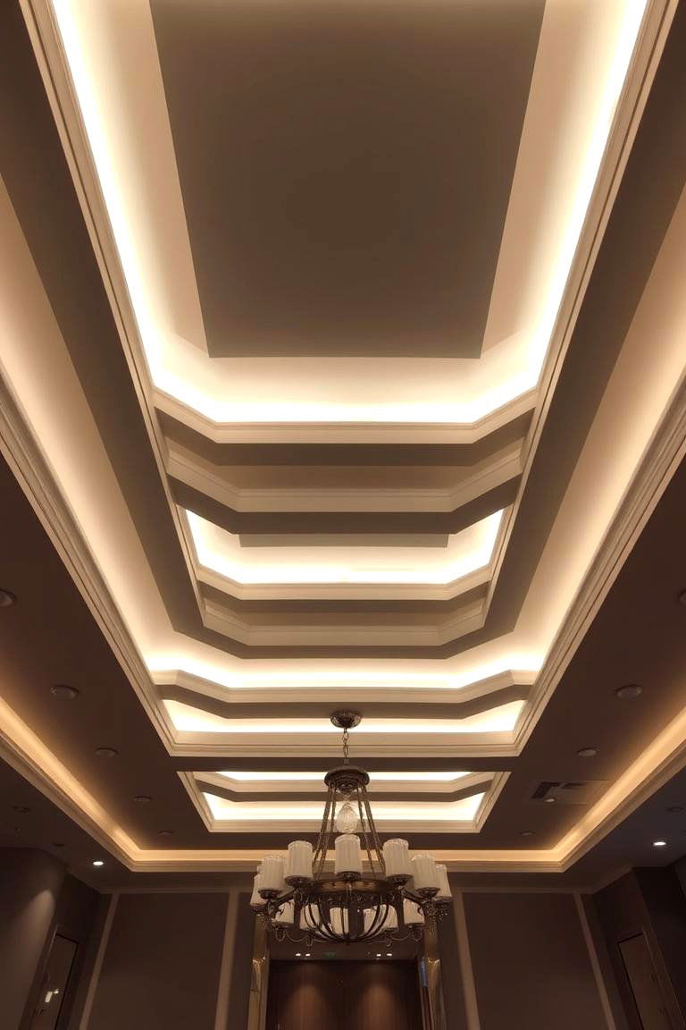 Elegant Layered Tray Ceiling - 24 tray ceiling ideas