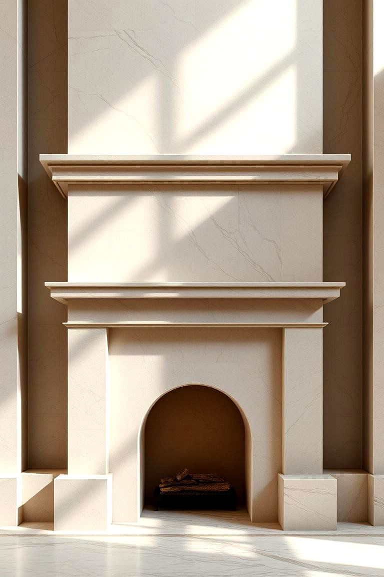 Elegant Limestone Fireplace - 24 Stone Fireplace Ideas