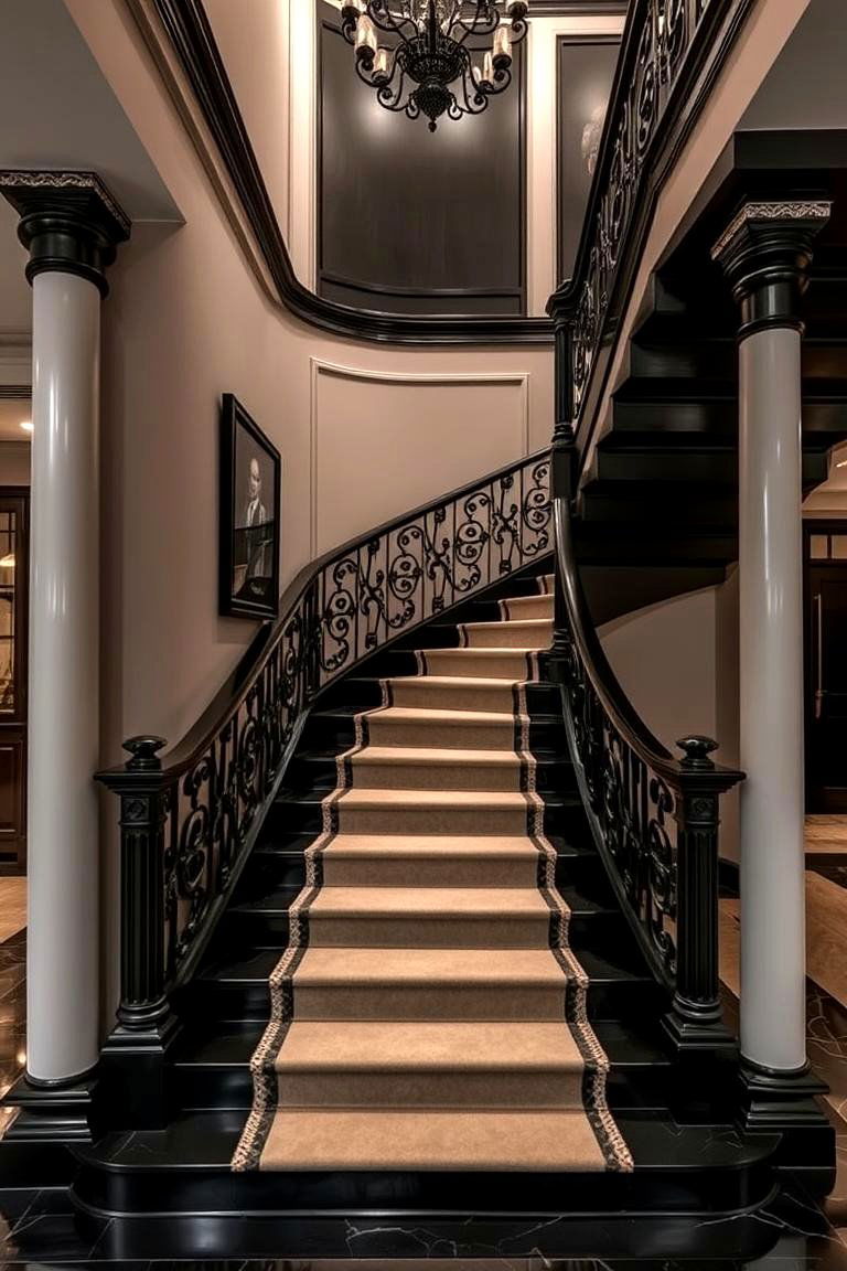 Elegant Luxury - 24 black staircase ideas