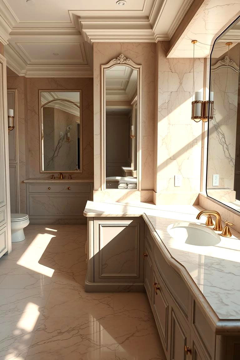 Elegant Marble Accents - 24 Beige Bathroom Ideas
