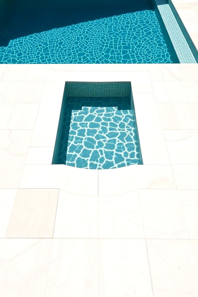 Elegant Marble look Tiles - 24 Pool Tile Ideas
