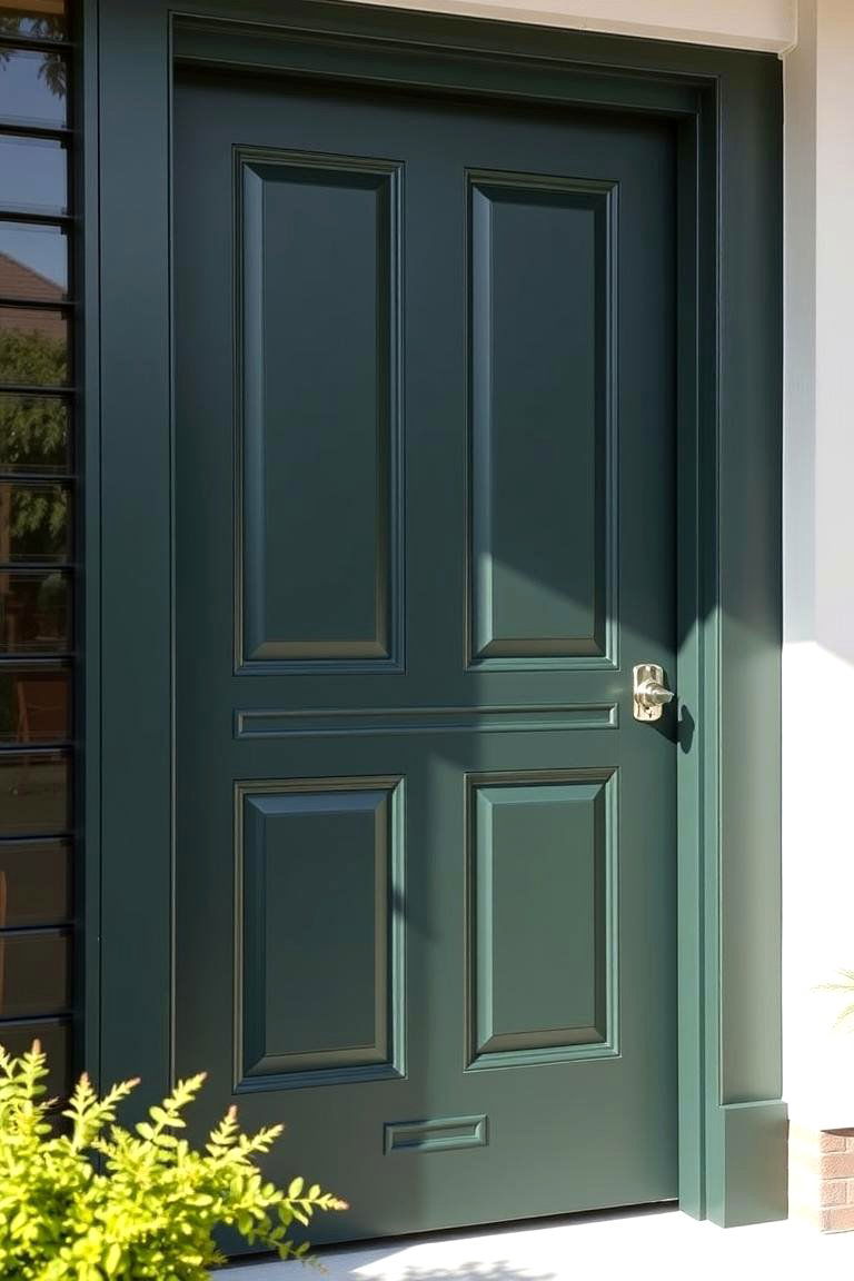 Elegant Matte Finish - 24 Dark Green Front Door Ideas