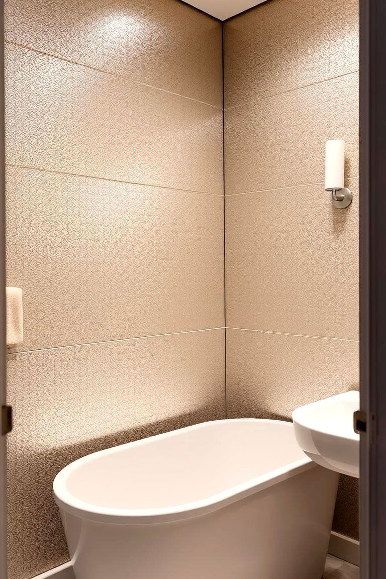 Elegant Metallic Accents - 24 Bathroom Wallpaper Ideas
