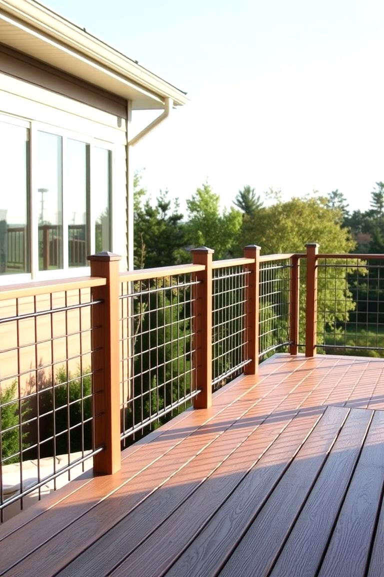 Elegant Minimalist Railing - 24 Hog Wire Deck Railing Ideas
