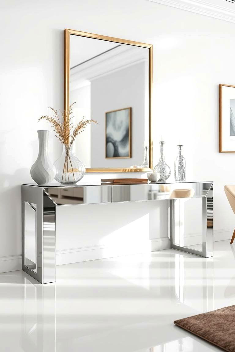 Elegant Mirror Accents - 24 Console Table Decor Ideas