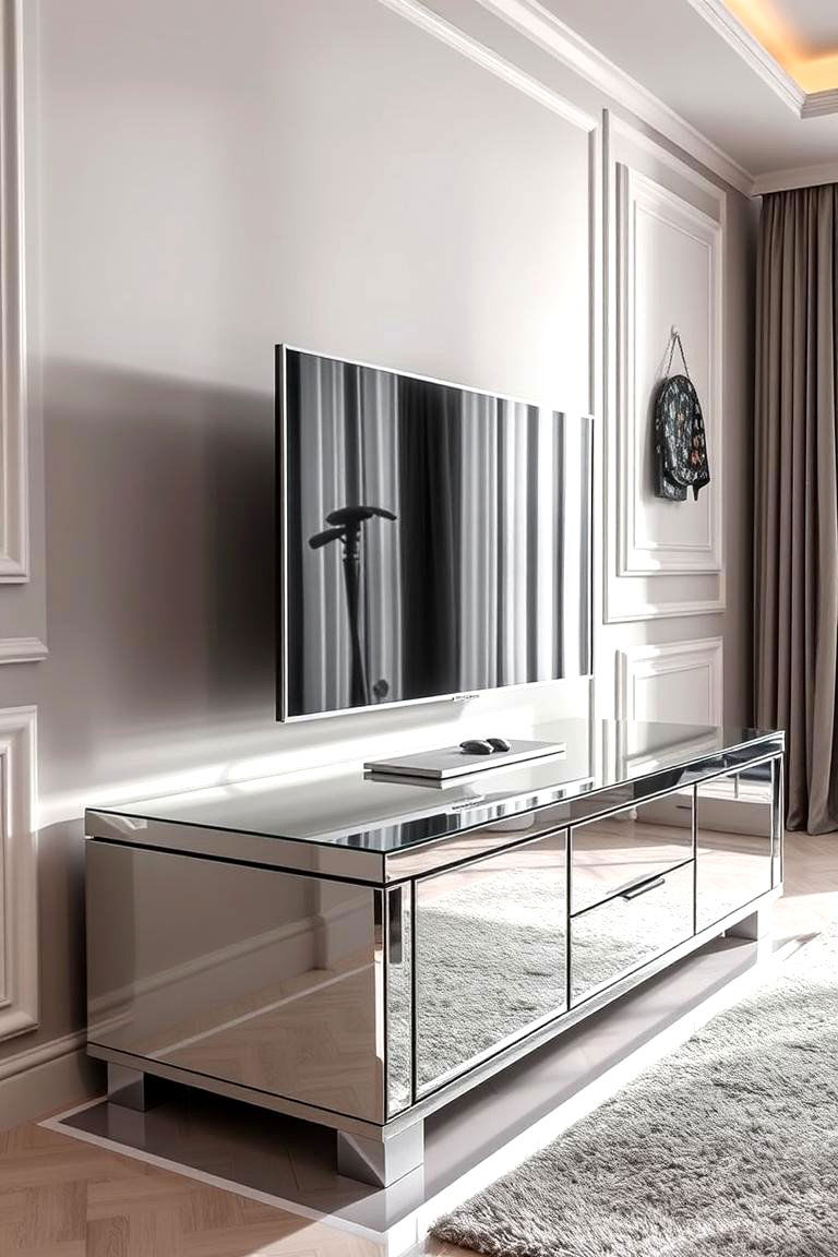 Elegant Mirrored Tv Stand - 24 Tv Stand Ideas