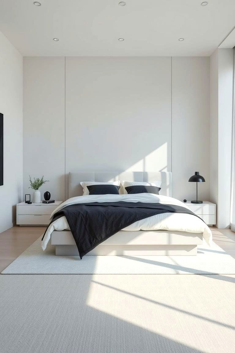 Elegant Modern Simplicity - 24 Feminine Black and White Bedroom Ideas