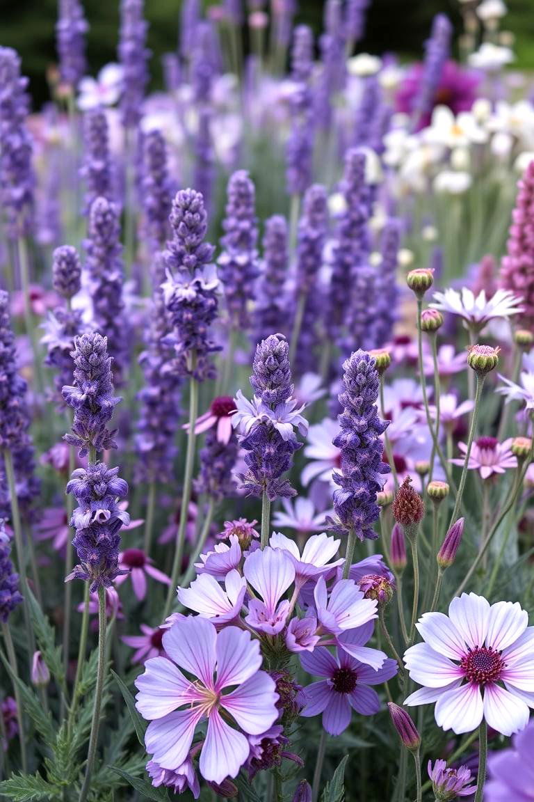 Elegant Monochromatic Display - 24 Perennial Flower Bed Ideas