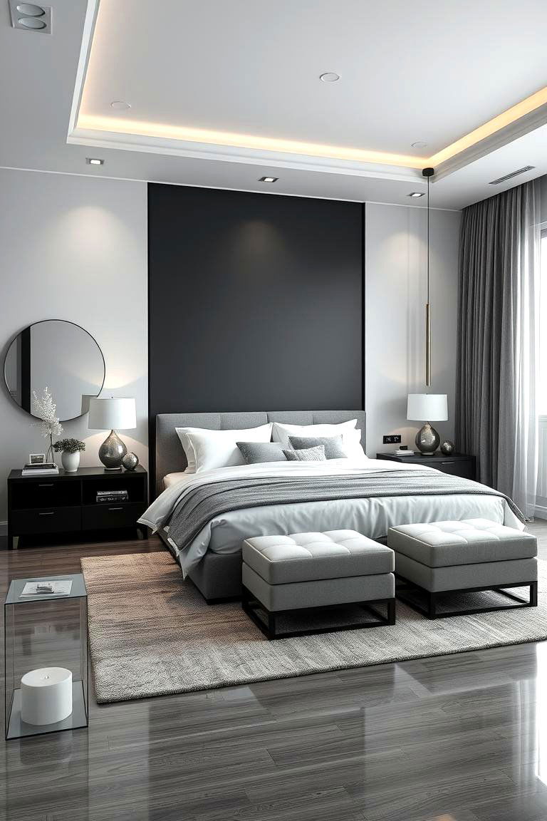 Elegant Monochrome Oasis - 24 Large Bedroom Design Ideas