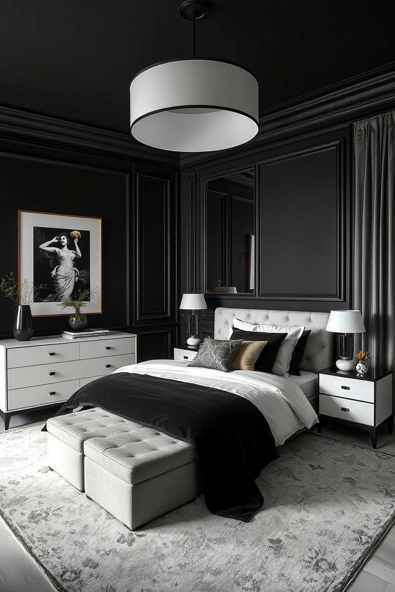 Elegant Monochrome Retreat - 24 Bedroom Ideas For Couples