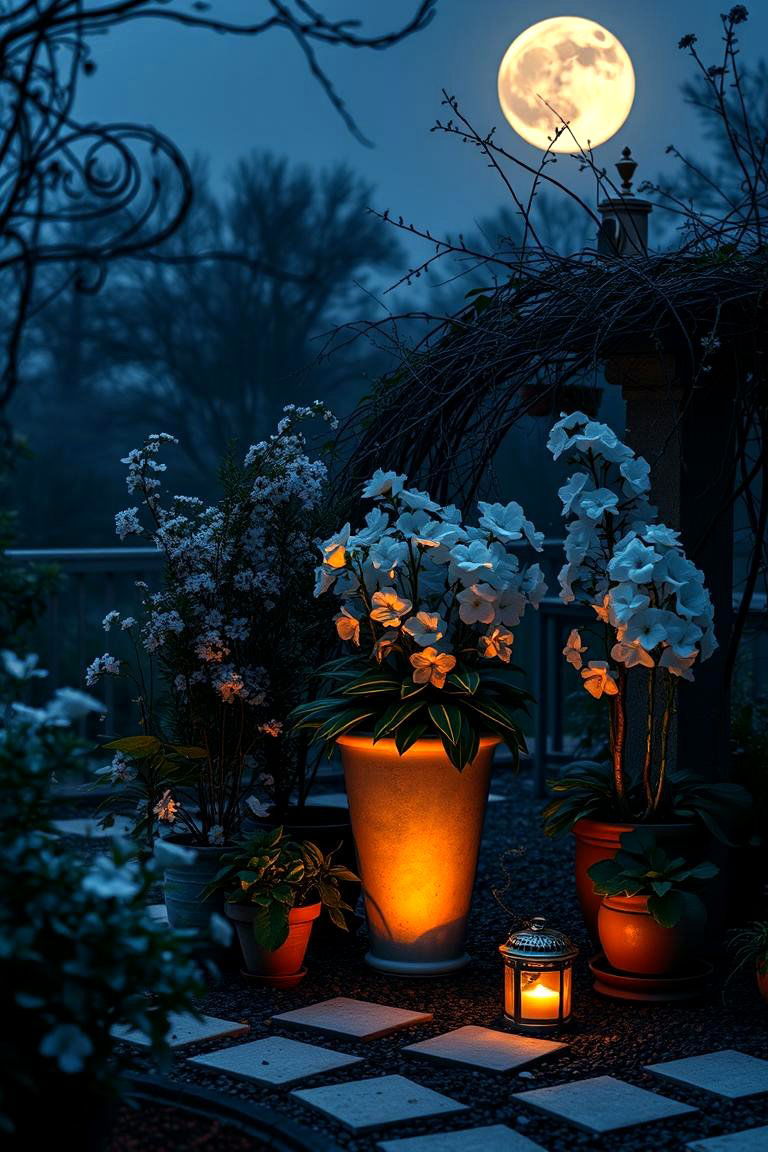 Elegant Moonlight Garden - 24 Corner Garden Ideas With Pots
