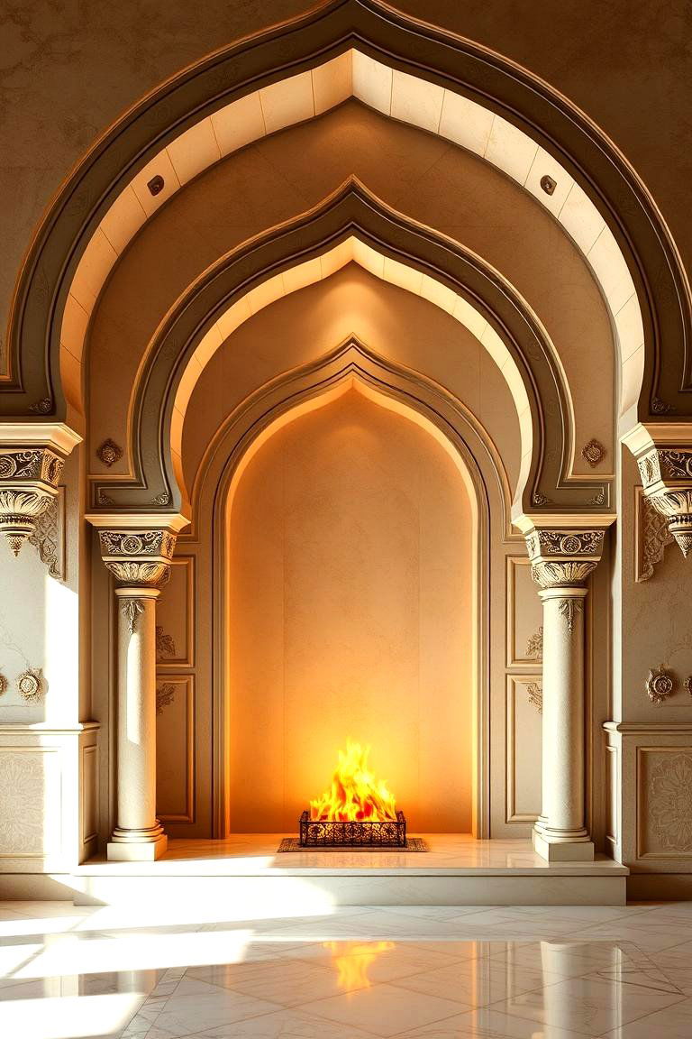 Elegant Moorish Arch Fireplace - 24 Spanish Style Fireplace Ideas