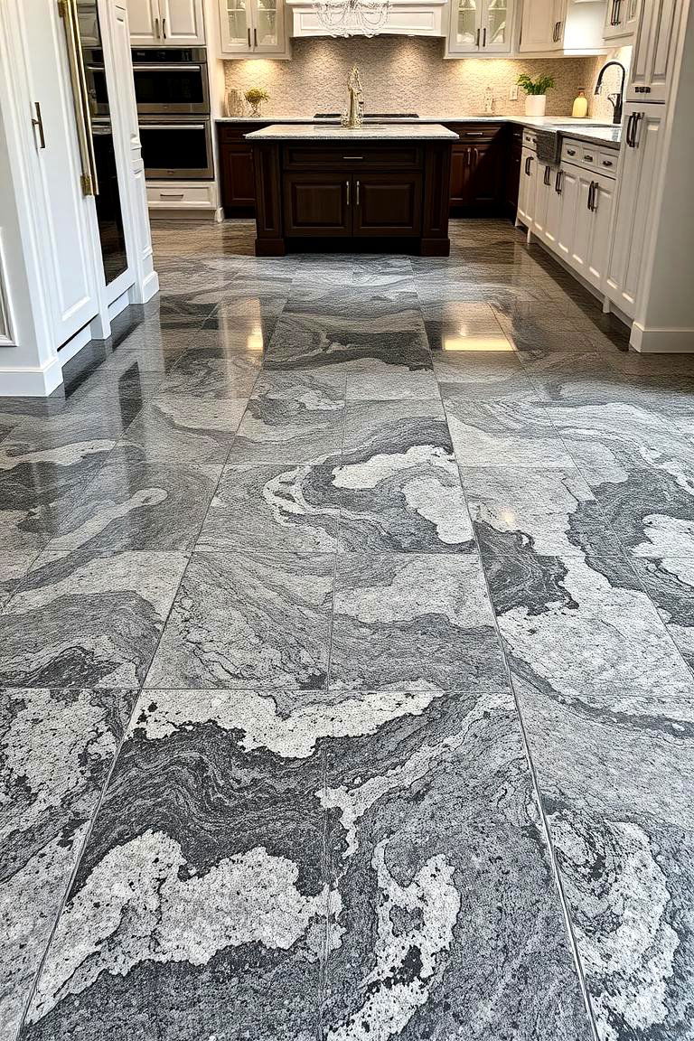 Elegant Natural Stone Tiles Granite - 24 Kitchen Floor Tile Ideas