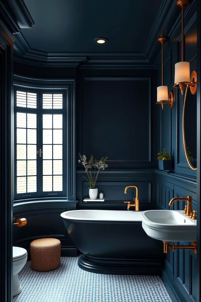 Elegant Navy Blue - 24 Bathroom Color Ideas