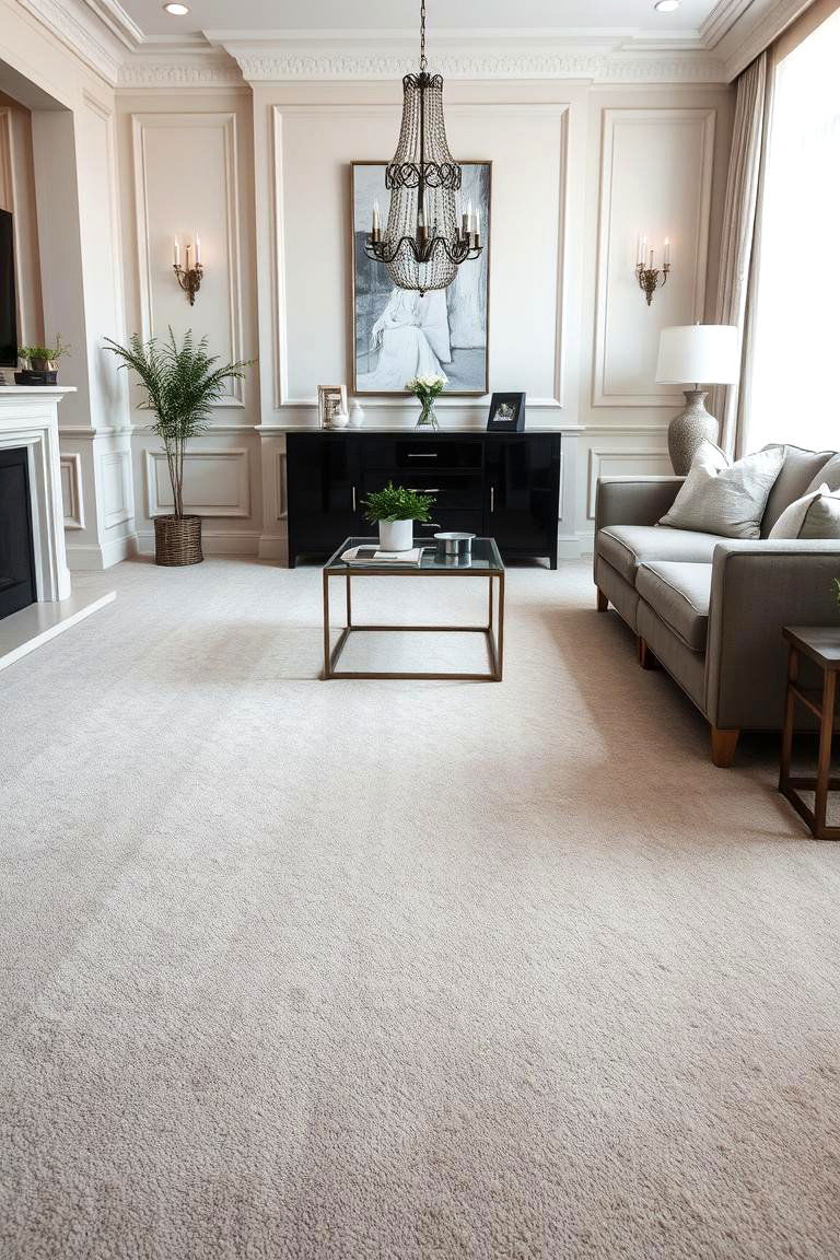 Elegant Neutral Carpet - 24 Living Room Carpet Ideas