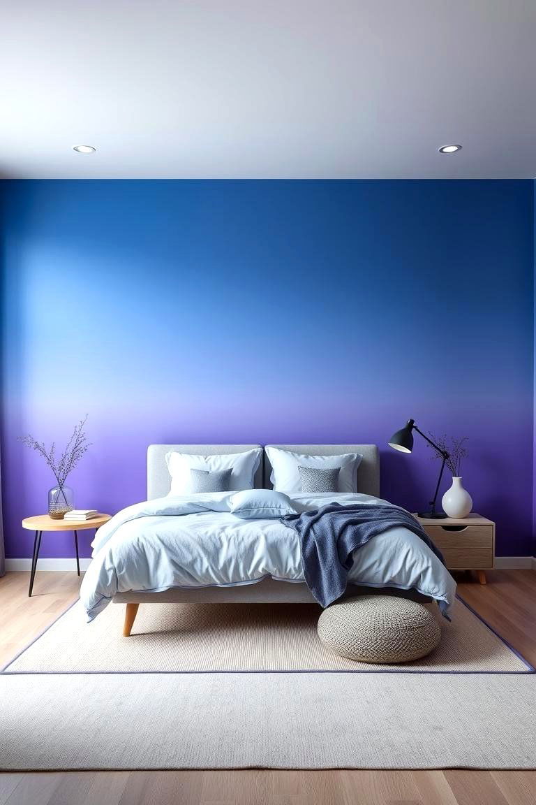 Elegant Ombre - 24 Blue and Purple Bedroom Ideas