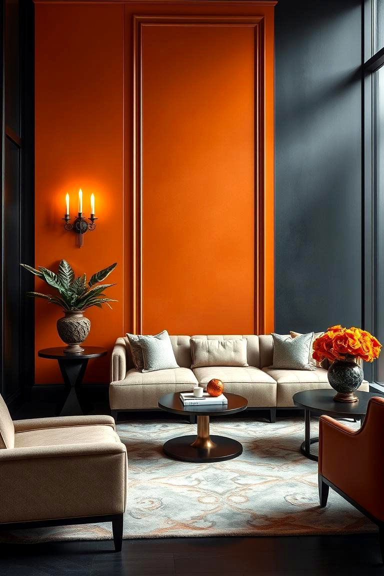Elegant Orange Accent - 24 Orange Accent Wall Ideas