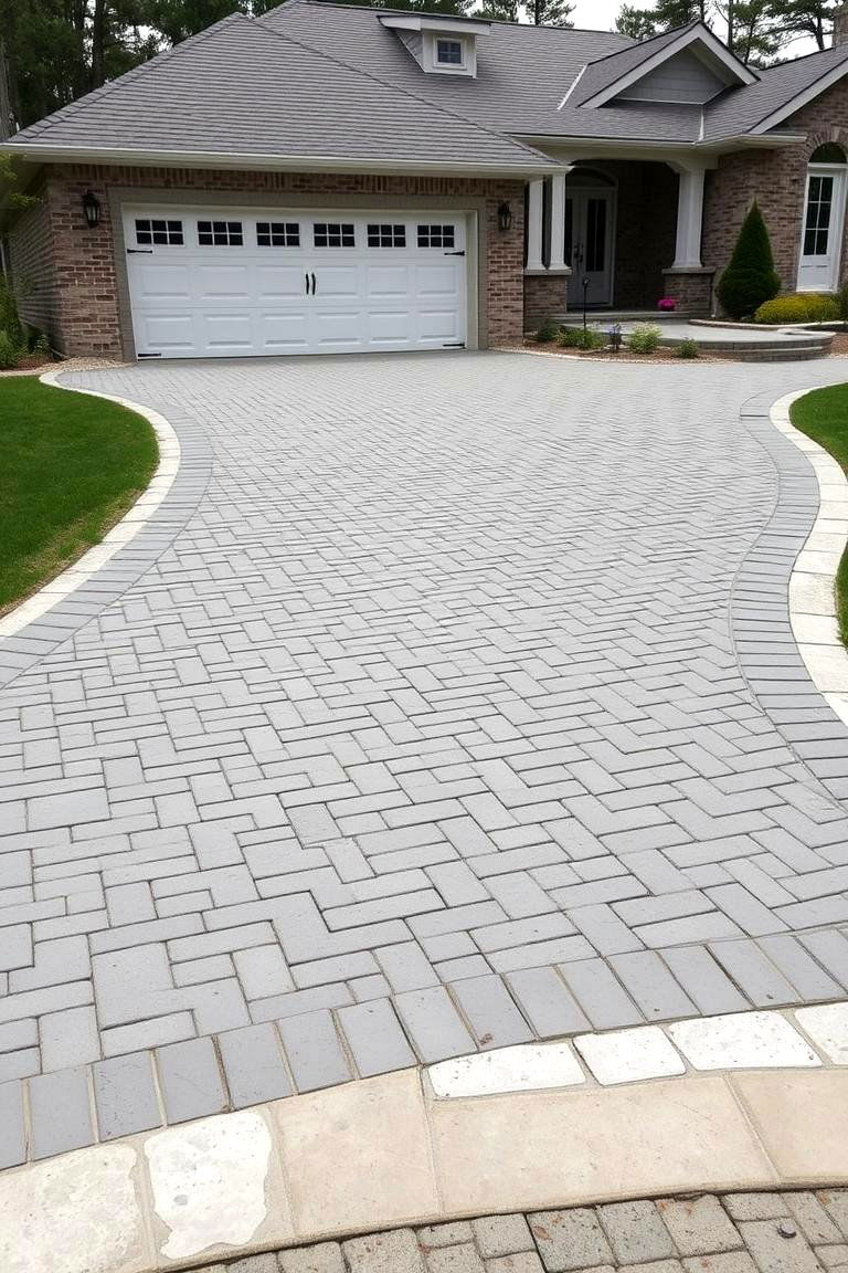 Elegant Pathway and Driveway Design - 24 Ideas for Ranch-Style Home Exteriors