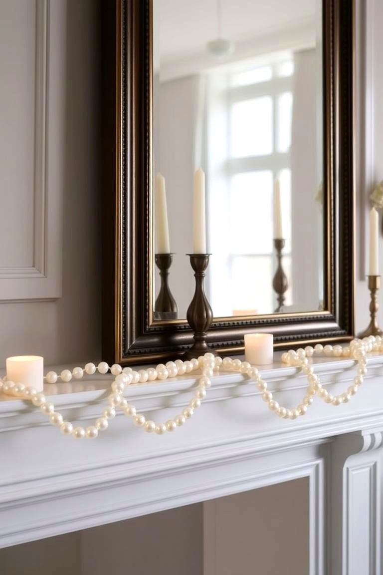 Elegant Pearl Garland - 24 Mantel Garland Ideas