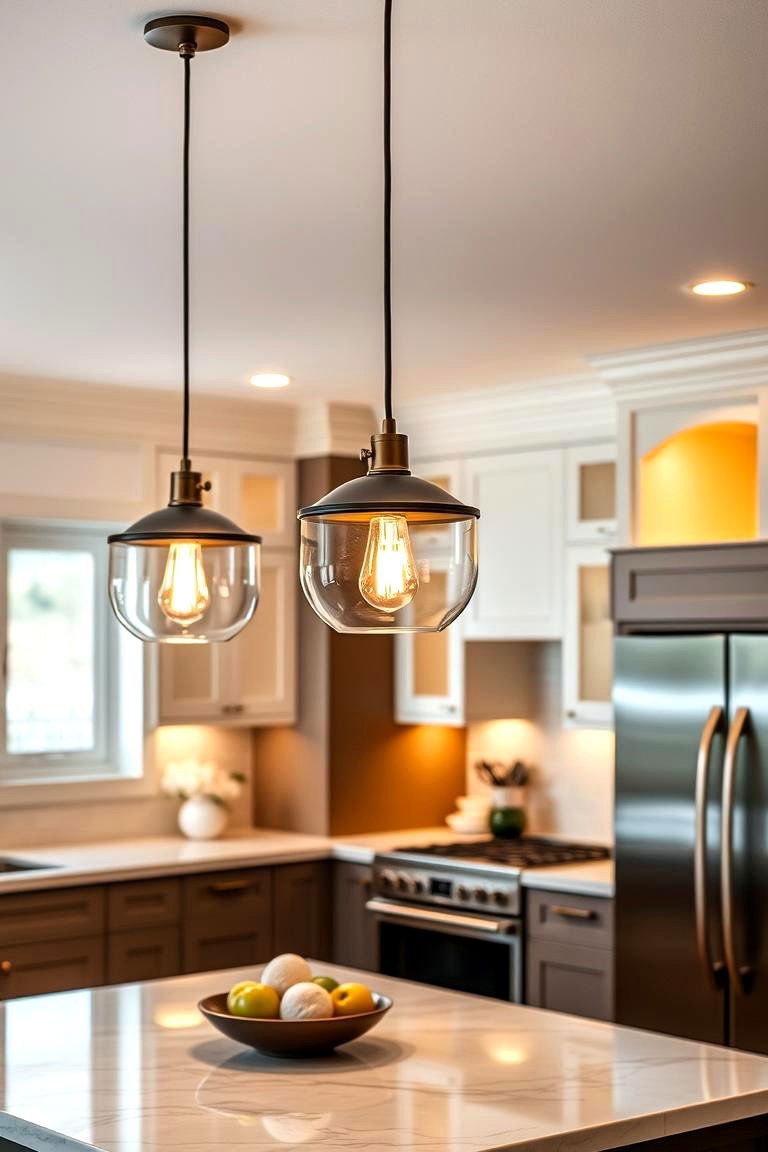 Elegant Pendant Lighting - 24 Luxury Kitchen Ideas