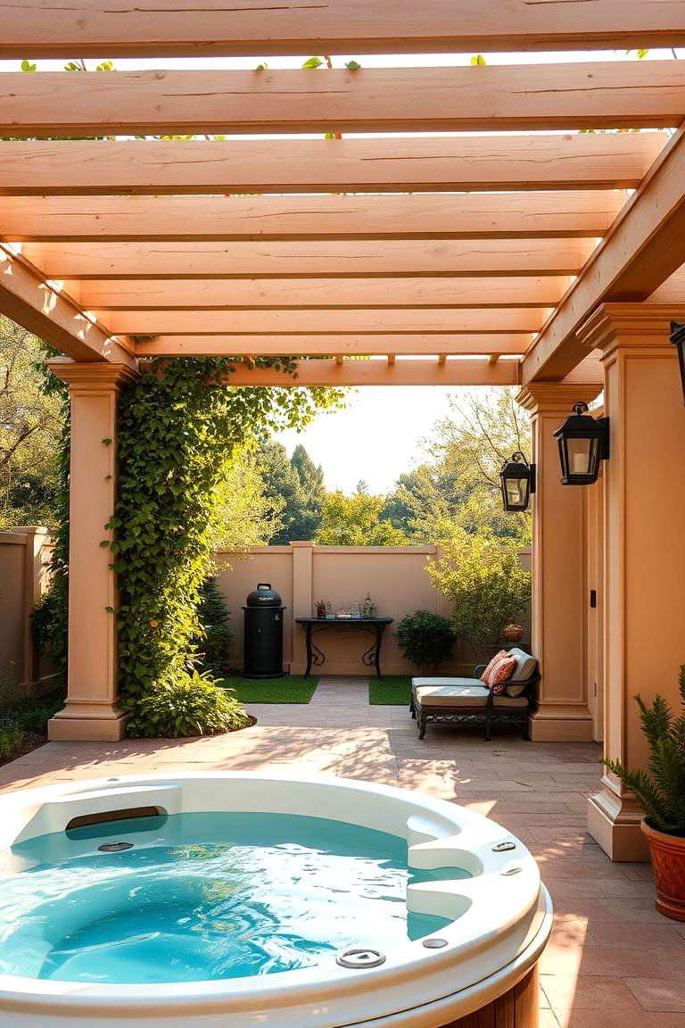 Elegant Pergola Design - 24 Hot Tub Enclosure Ideas
