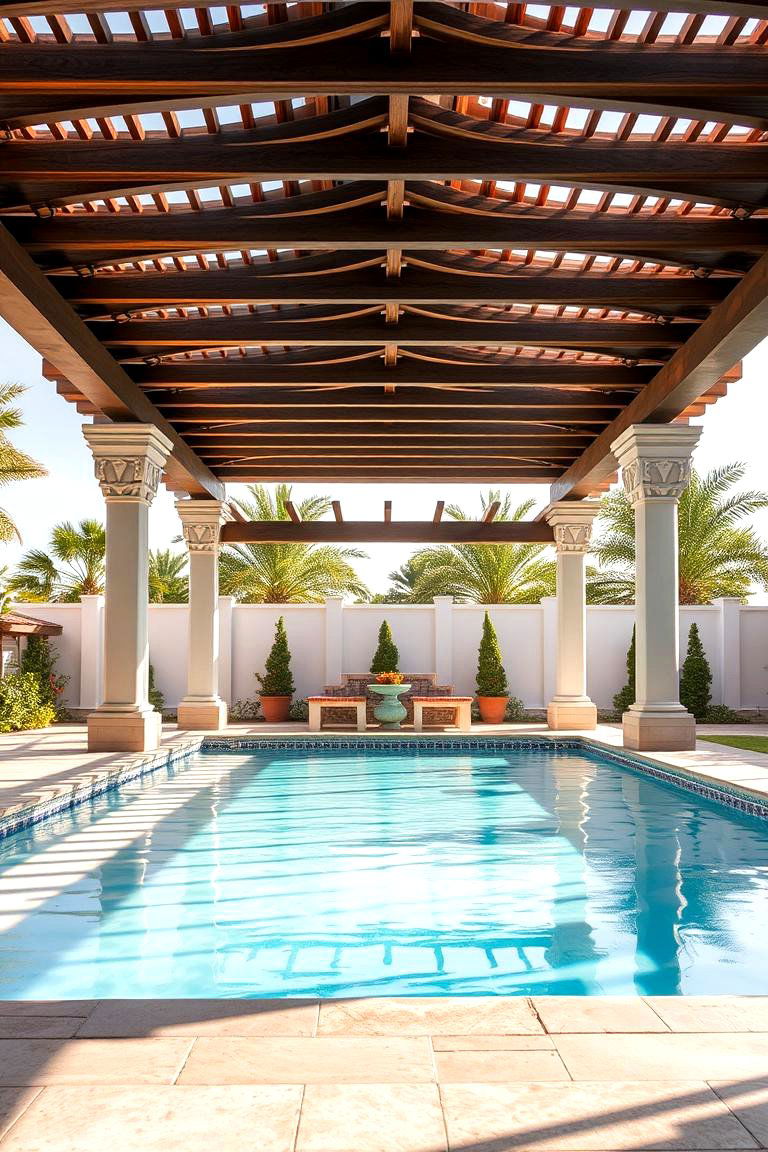 Elegant Pergola - 24 Pool Deck Ideas
