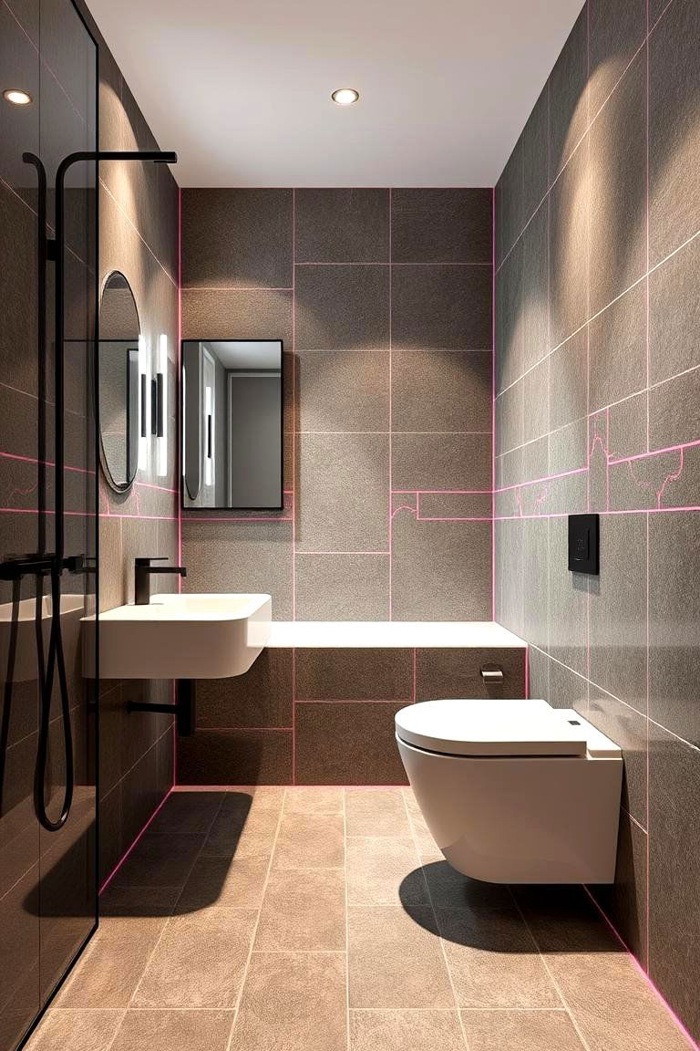 Elegant Pink Grout - 24 Pink Tile Bathroom Ideas