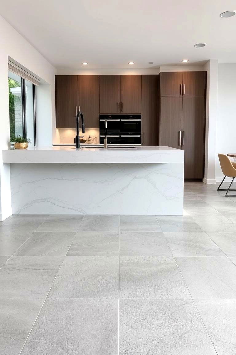 Elegant Porcelain Tile - 24 Kitchen Flooring Ideas