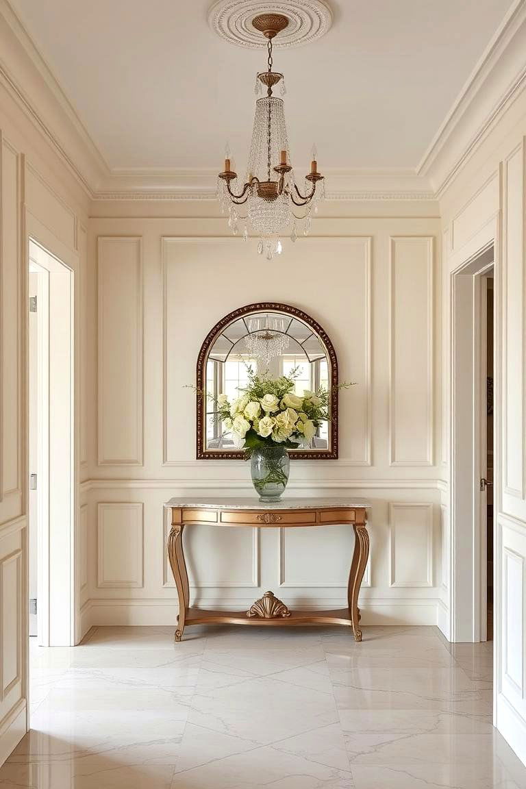 Elegant Raised Panel Wainscoting - 24 Walk-in Shower Tile Ideas