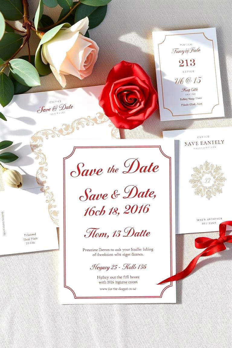 Elegant Red Themed Stationery - 24 Red Wedding Theme Ideas