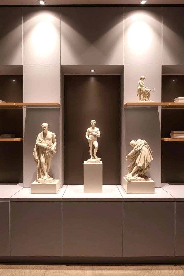 Elegant Sculpture Display - 24 Black Man Cave Ideas