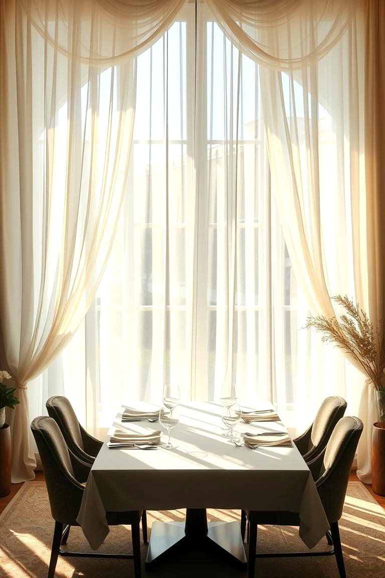 Elegant Sheer Drapes - 24 Dining Room Window Treatments