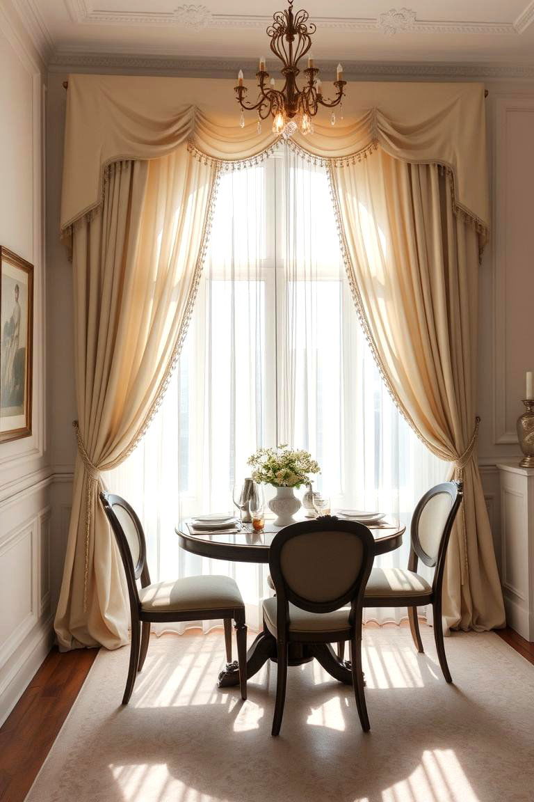 Elegant Sheer Drapes - 24 Dining Room Curtain Ideas