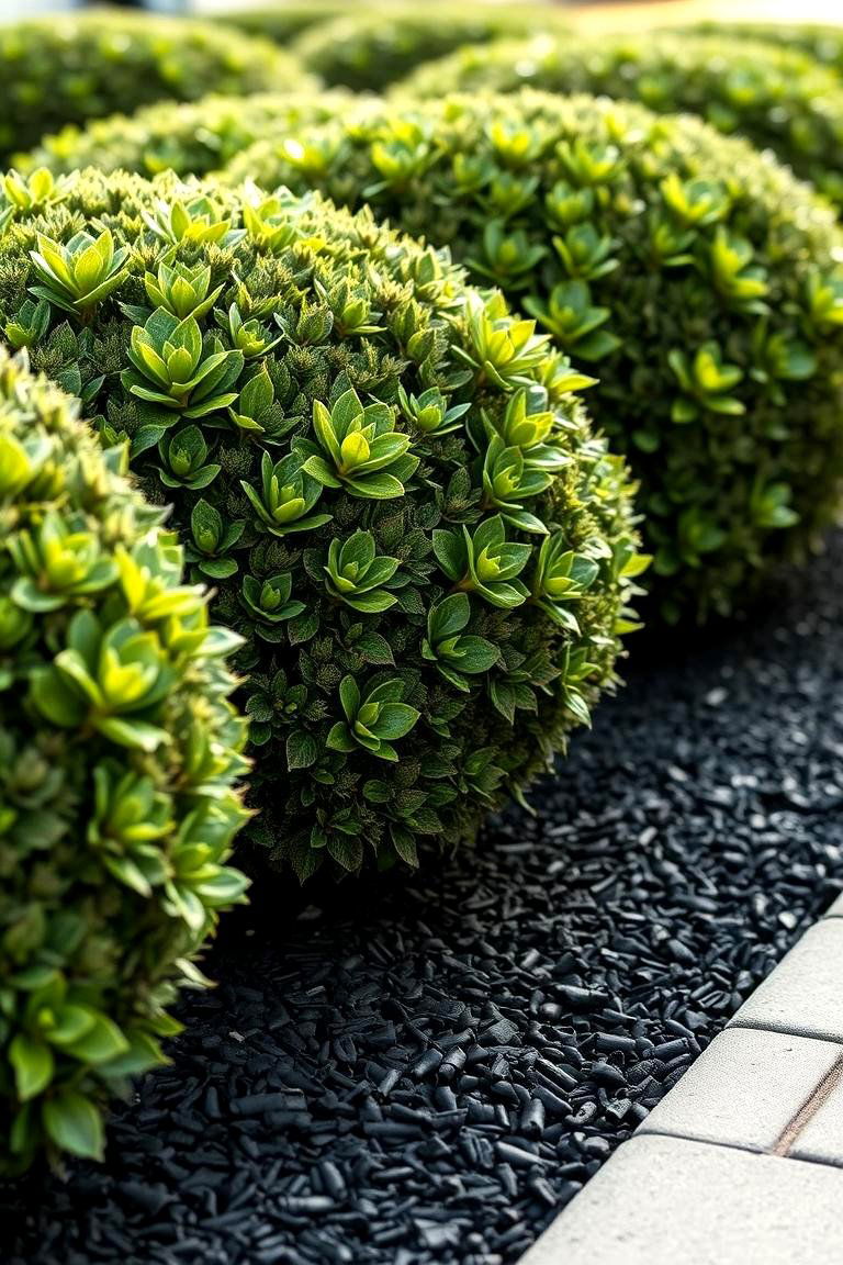 Elegant Shrub Borders - 24 Black Mulch Landscaping Ideas