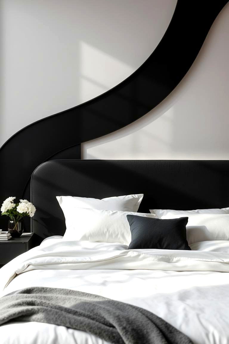 Elegant Silhouette Headboard - 24 Black Headboard Bedroom Ideas