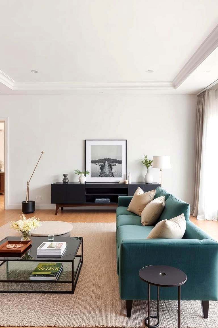Elegant Simplicity - 24 Teal Couch Living Room Ideas