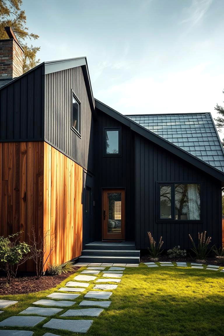 Elegant Simplicity Reimagined - 24 Black House With Cedar Accents
