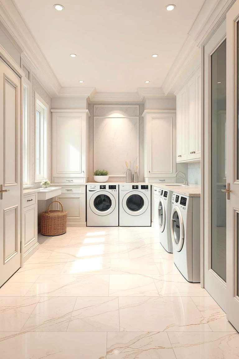 Elegant Spa Like Serenity - 24 Laundry Room Floor Ideas