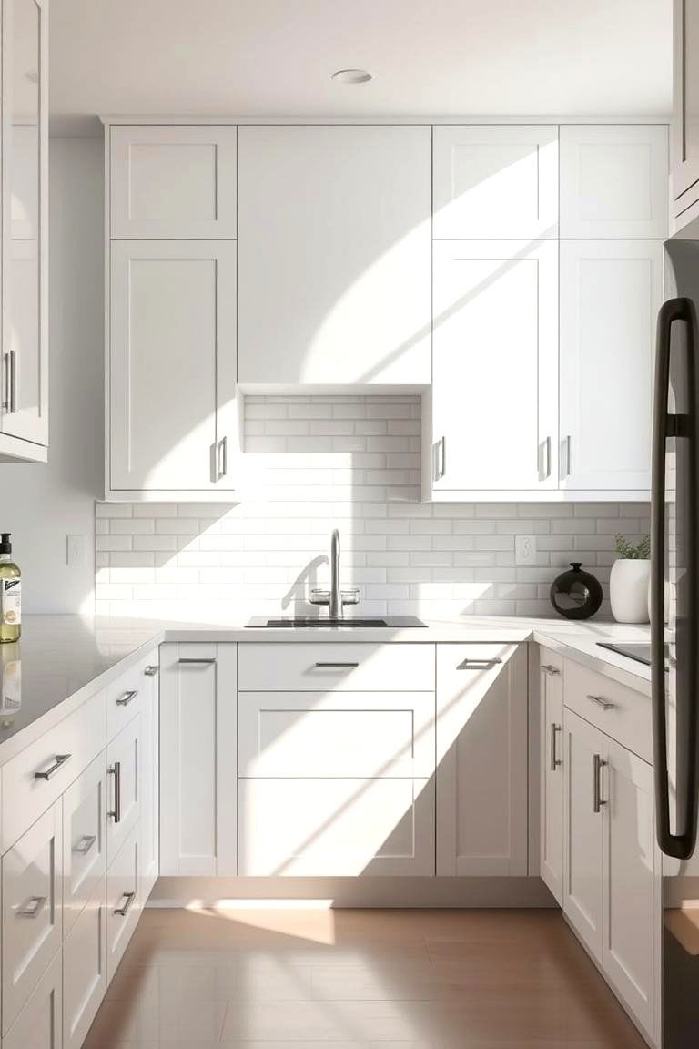 Elegant Subway Tile Design - 24 White Cabinet Kitchen Backsplash Ideas
