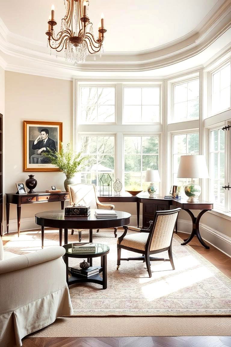 Elegant Sunroom Office - 24 Sunroom Office Ideas
