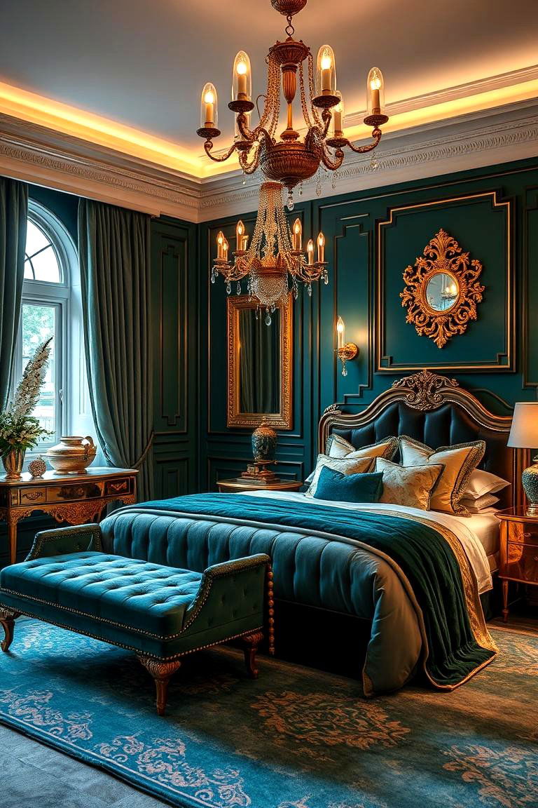 Elegant Teal Accents - 24 Teal Bedroom Ideas