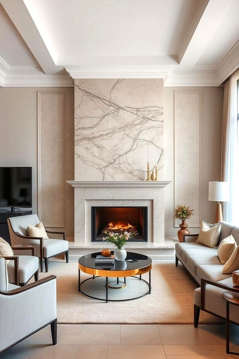 Elegant Travertine Stone Fireplace - 24 Floor to Ceiling Stone Fireplace Ideas