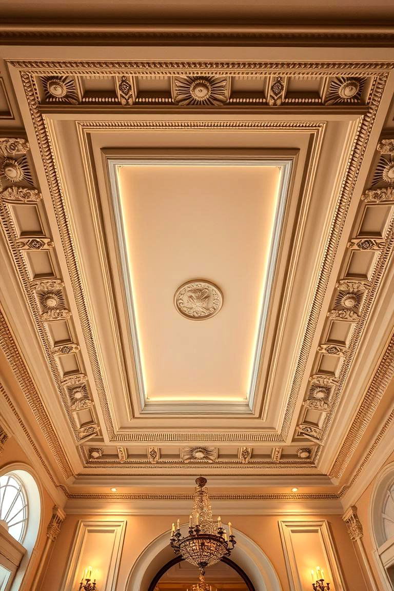 Elegant Tray Ceiling Detail - 24 Sunroom Ceiling Ideas
