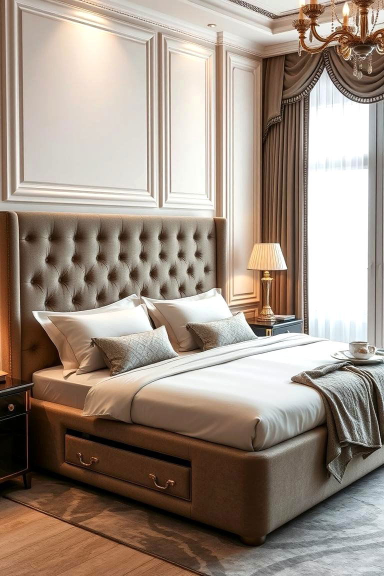 Elegant Upholstered Corner Bed - 24 Corner Bed Ideas
