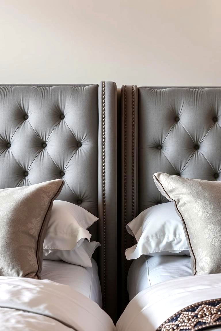 Elegant Upholstered Grey Headboard - 24 Grey Headboard Bedroom Ideas