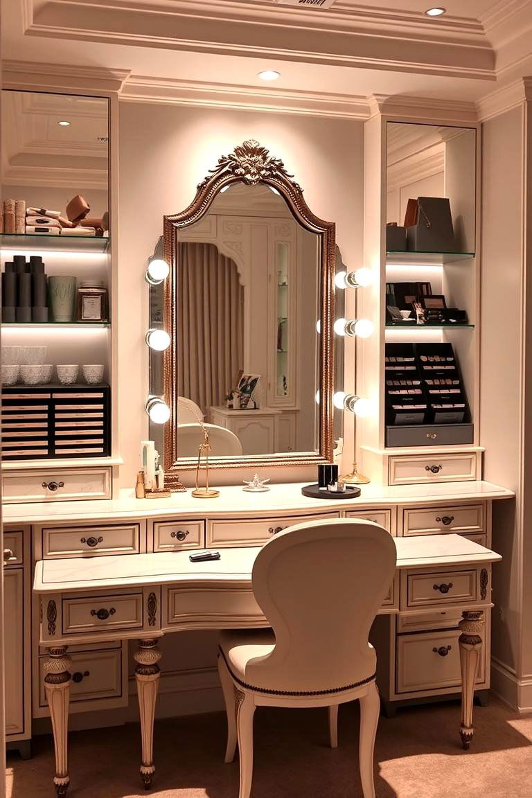 Elegant Vanity Setup - 24 Makeup Room Ideas