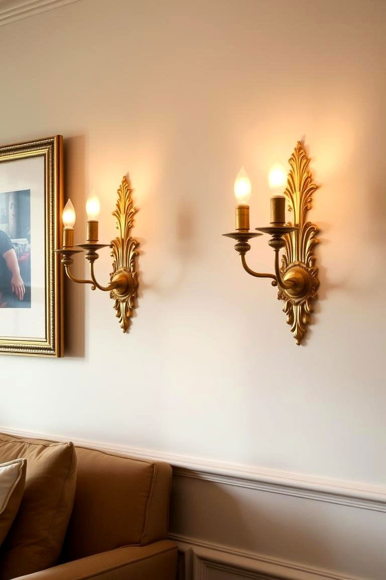 Elegant Wall Sconces for Ambiance - 24 Living Room Lighting Ideas