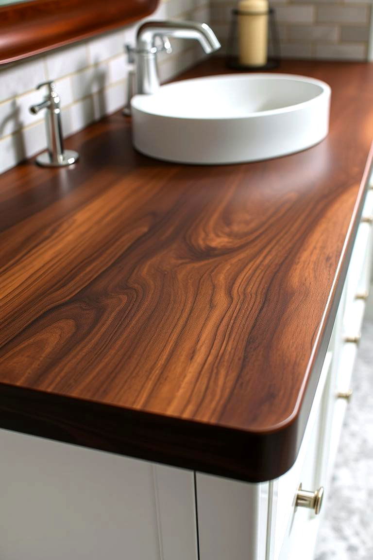 Elegant Walnut Countertop - 24 Wood Countertop Ideas