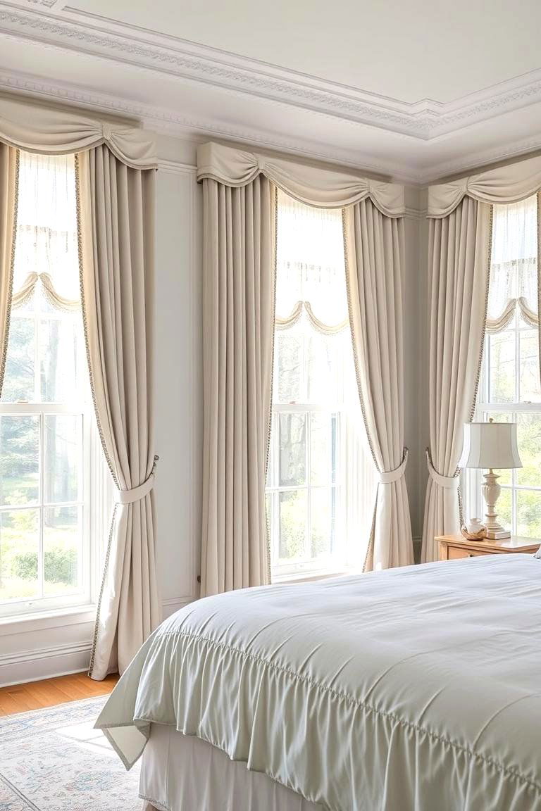 Elegant Window Treatments - 24 Small White Bedroom Ideas